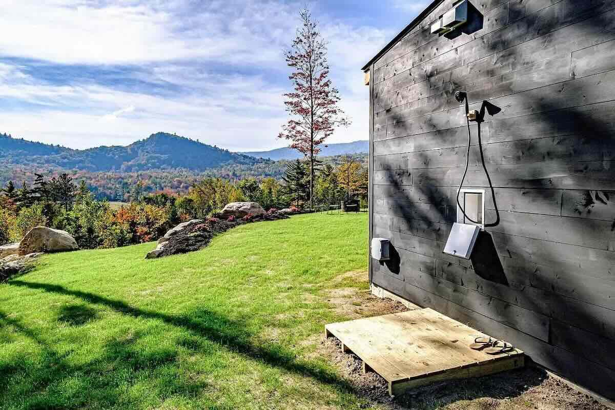 yoga retreat maine - outdoor shower